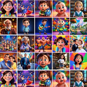 3D AI Cartoon Portrait, Custom Pixar Character Personalized AI 3D Pixar Style Portrait Gift  Birthday Gift Cartoon Canvas Digital File, Gift