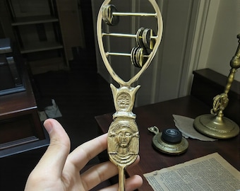 Hathor Brass Sistrum — Goddess of Joy & Music Made In Egypt