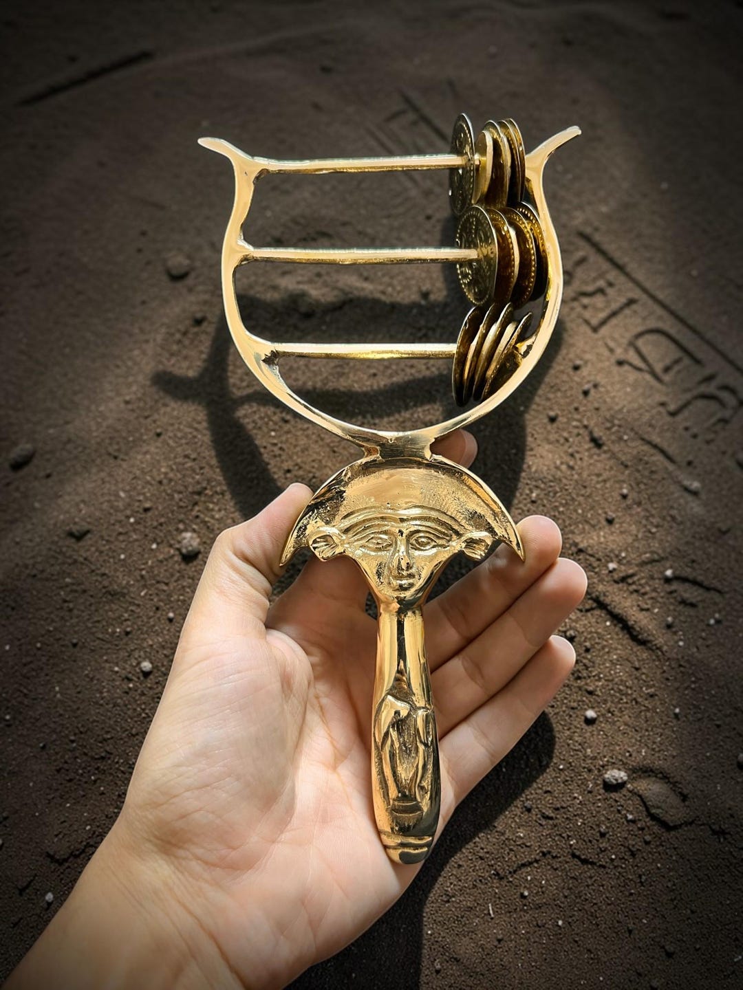 Normal Temple Instruments Hathor Brass Sistrum Temple Instrument Made in Egypt - Etsy