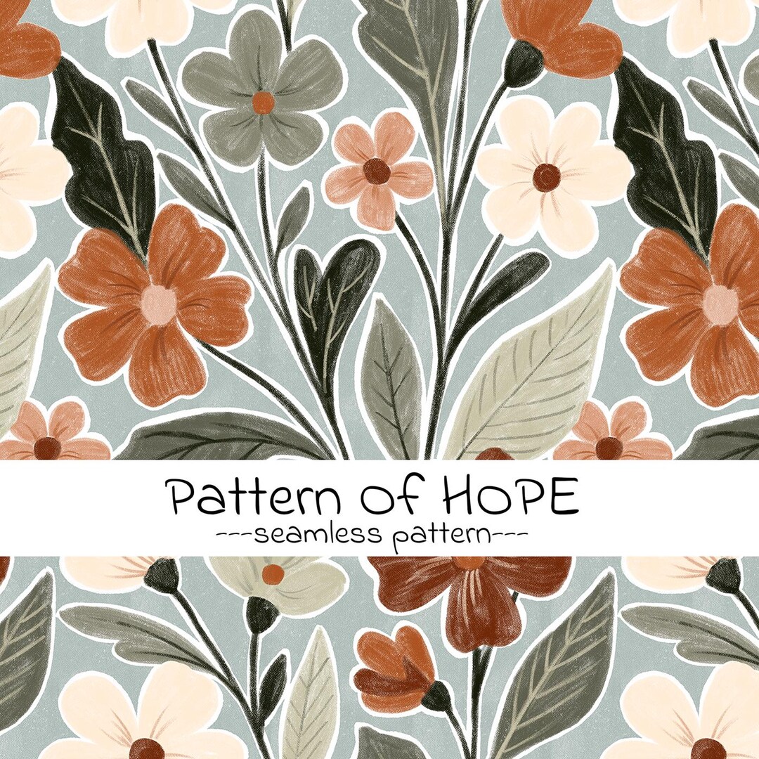 Boho Floral Seamless Pattern, Retro Flower Fabric Print, Earthy Flower ...