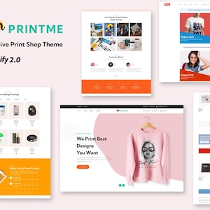 Printme | Tema Shopify 2.0 para impressão sob demanda para loja de impressão, modelos de impressão, cartões de visita, folhetos, brochuras e modelo de site Shopify