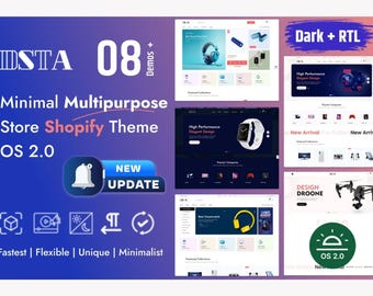 Dsta - Minimalistiskt och mångsidigt Shopify-tema 2.0 | Elektronik- och teknikbutik | Snabb och mobilresponsiv e-handelsmall, anpassningsbar