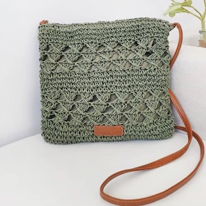 Sac en paille bohème femme – style rétro français, tressé à la main, sac de plage vacances Thaïlande, bandoulière été chic