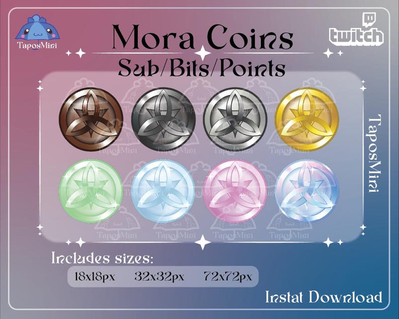 Genshin Impact Mora Coins Sub Badges for Twitch - Etsy