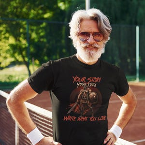 T-Shirt Deine Geschichte Deine Idee Schreibe, was Du Unisex aus schwerer Baumwolle liebst