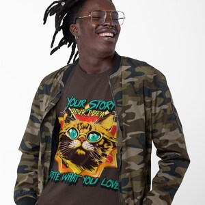 T-Shirt Deine Geschichte Deine Idee Schreibe, was Du Unisex aus schwerer Baumwolle liebst
