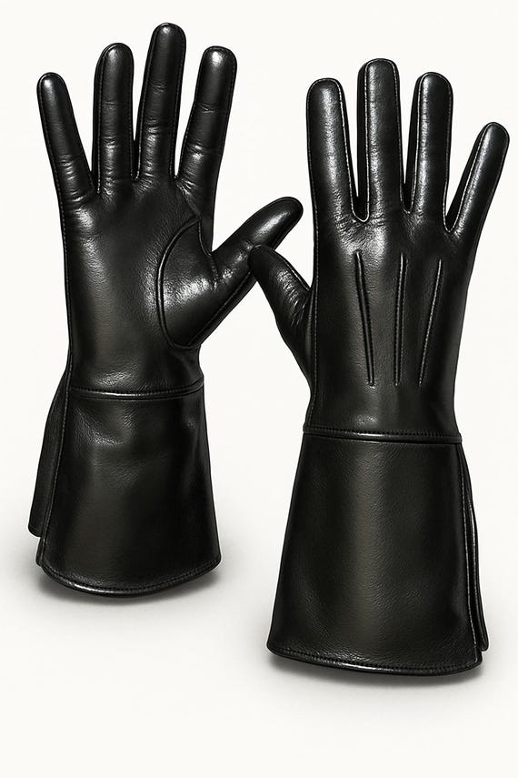 Handmade Leather Gauntlet Gloves: Medieval Cosplay, LARP Armor