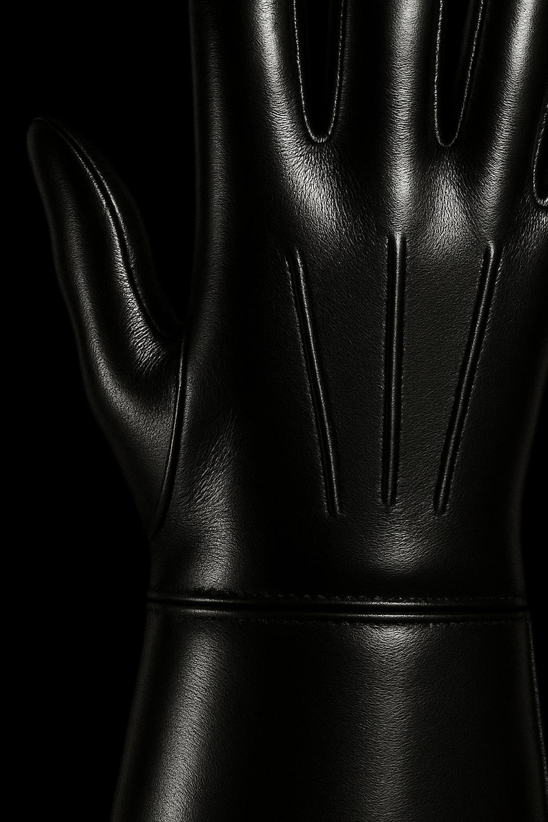 Gants d'Halloween en cuir faits main : armure cosplay à manchette longue image 2