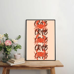 Krabbe Poster | Meer Sammlung Drucke zum Herunterladen | Ausgabe Meerestiere | Druckbare Kunst