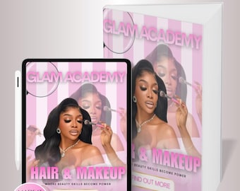Plantilla editable de portada de ebook de belleza: Diseño de peluquería y maquillaje de Canva