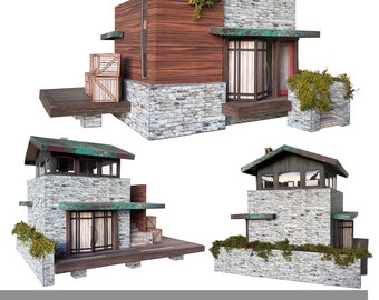 Pacific Northwest Switch Tower & Outpost "O" Scale Paper Model Kit