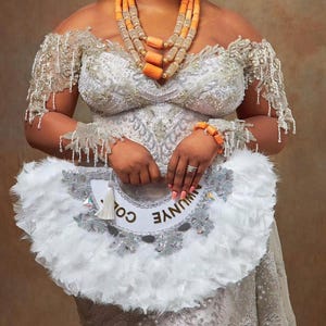 African Feather Hand Fan: Nigerian Wedding Bridal Accessory