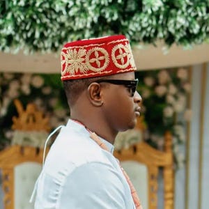 African Velvet beaded cap , African hat,Hausa cap,kufi hat,kufi cap, African cap, Hausa multicolor cap, nigerian wedding hat for men.