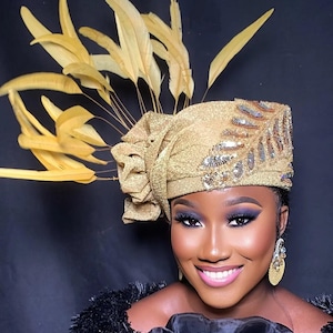 Turban Automated headwrap, ready to wear turban | Tulle turban| prettied gele| Autogele gele, Aso Oke , Women gele
