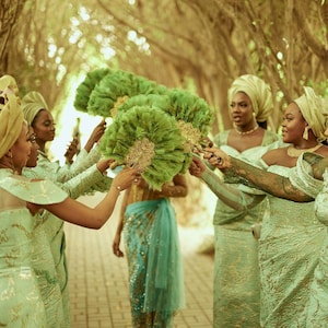 Feather Bridal Fan: African Wedding Hand Fan