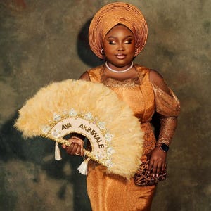 Feather Bridal Fan: African Wedding Hand Fan