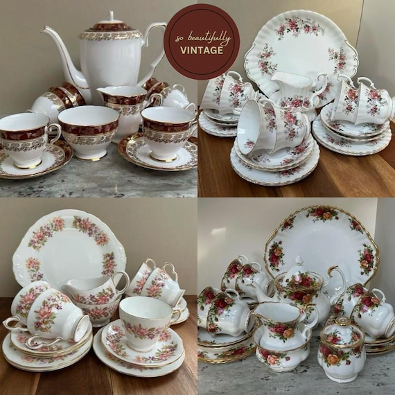 AYNSLEY PEMBROKE Vintage Tea Set, English Bone China Large Teapot