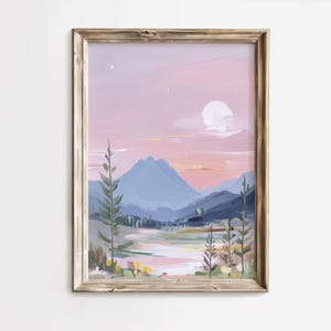 Pastel Impressionist Landscape Wall Art | Romantic Countryside Digital Download | French Floral Nature Print | Cottagecore Coastal Decor