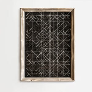 PRINTABLE Vintage Geometric Wall Art | Dark Brown Digital Download | Modern Farmhouse Decor | Bold Statement Pattern Poster