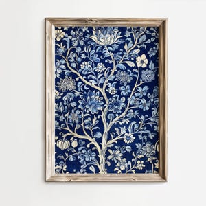 William Morris Inspired Wall Art | Vintage Floral Art Nouveau Print | Eclectic Gallery Decor | Digital Download | Antique Style Poster