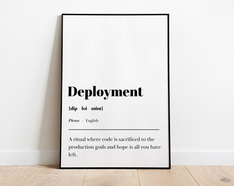 Impressão com definição engraçada de implantação | Decoração para escritório doméstico com tema tecnológico (Download digital)