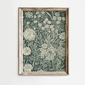 William Morris Inspired Wall Art | Vintage Floral Art Nouveau Print | Eclectic Gallery Decor | Digital Download | Antique Style Poster