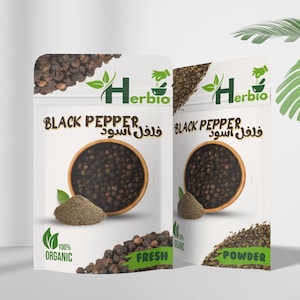 Organic Black Pepper – Whole Peppercorns & Powder from Morocco | Natural Spice for Cooking, Tea, Seasoning, Herbal Use | ابزار | فلفل اسود