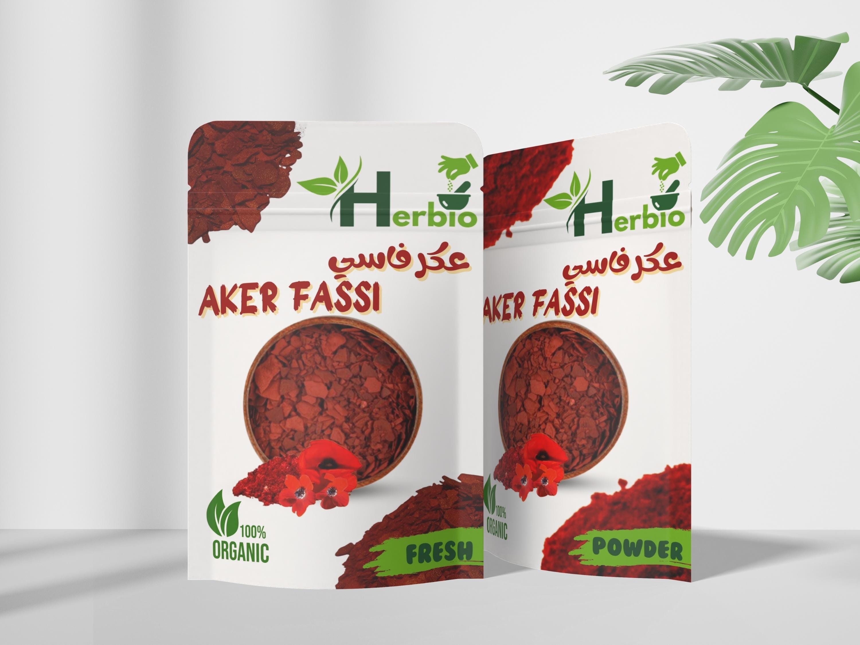 Poudre Akar Fassi Au Safran, Coquelicot Et Grenade - 100% Naturelle - Marque Achifayne