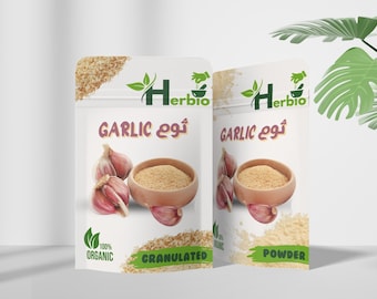 Ajo marroquí en polvo y ajo granulado / Ajo seco natural para cocinar, sazonar y recetas