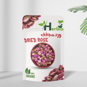 Dried Rose Buds from Morocco | Organic Natural Whole Edible Roses for Tea, Crafts, Skincare, Potpourri & Bath Use |  ورد طبيعي مجفف