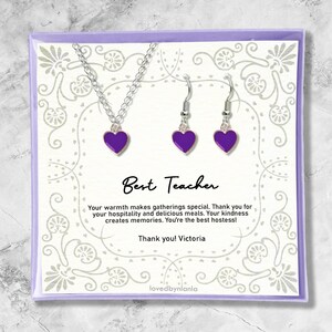 Personalized Floral Teacher Appreciation Gift, Customizable Jewelry for Teachers, Minimalist Jewelry Gift, Thank You Teacher Gift