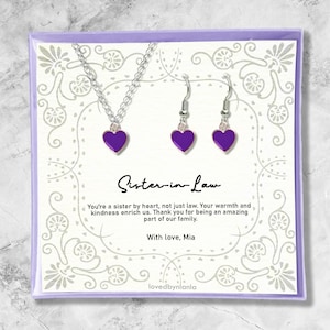 Collier personnalisé belle-soeur, cadeau d'anniversaire pour belle-soeur, cadeau de mariage personnalisé belle-soeur, nouvelle carte cadeau belle-soeur, SIL
