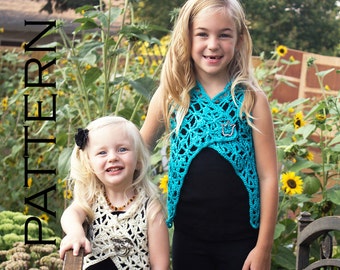 Isabelle Girls Vest Crochet Pattern - PDF