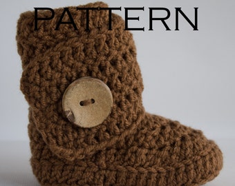 Side Wrap Baby Boot Crochet Pattern - PDF