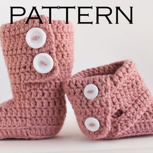 Tall Fold Over Baby Boot Crochet Pattern - PDF