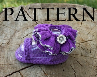 Baby Ruffle Ankle Strap Sandal Crochet Pattern - PDF