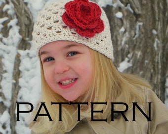 Girls Shell Beanie Crochet Pattern - PDF