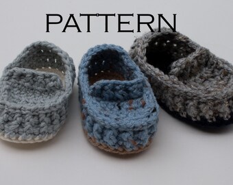 Ribbed Baby Loafer Crochet Pattern - PDF