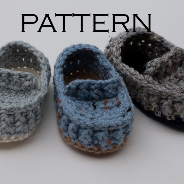 Ribbed Baby Loafer Crochet Pattern - PDF