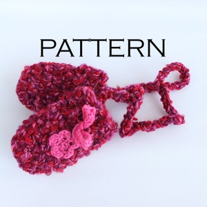 Fluffy Baby Thumbless Mittens Crochet Pattern PDF image 1