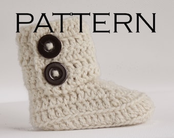 Two Button Wrap Baby Boot Crochet Pattern - PDF