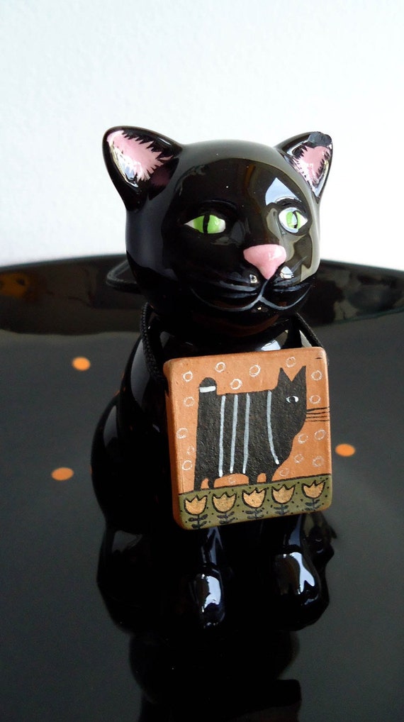 CHARMING Like A Little BLACK CAT Vintage Hand-Made