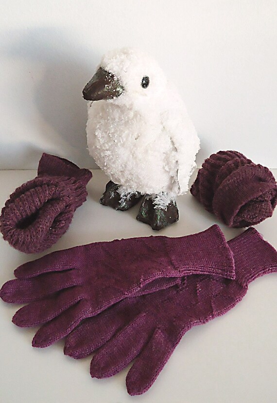 WiNter GiFt Wool Vtg Set Set Of  Cozy Knit Gloves 