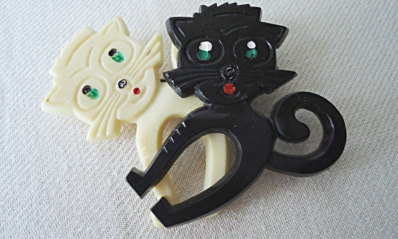 TWo CATs are BeTTeR than ONe 70s Rare Pin Black a… - image 2