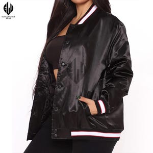 New York Nicks Satin Bomber Jacket: Orange Basketball Varsity Jacket