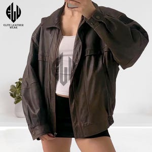 Handmade Oversize Lambskin Leather Bomber Jacket