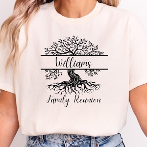 Camiseta personalizada para reunión familiar, camiseta personalizada con nombre familiar, camiseta familiar 2025, regalo para reunión familiar, camiseta con árbol genealógico, camiseta con raíces familiares