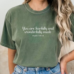 Comfort Colors®, You are wonderfully made Shirt, Christian Mom, Christian gift, Bible Verse Shirt, Grace Tee, Faith Shirt, Jesus Lover Shirt