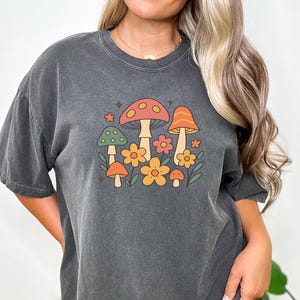 Comfort Colors®, Cute Mushroom Shirt, Forager Gift Shirt, Mushroom Shirt, Botanical Tee, Fungus Shirt, Boho Mushrooms T-Shirt, Cottagecore