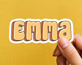 Personalized Floral Name Sticker: Waterproof Vinyl Decal